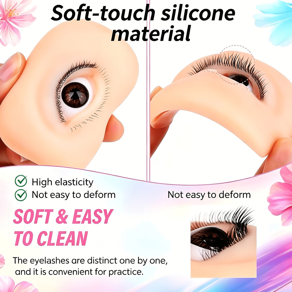 Eyelash Extension Doll Eye - نموذج عيون قابل لإعادة الاستخدام بثلاث