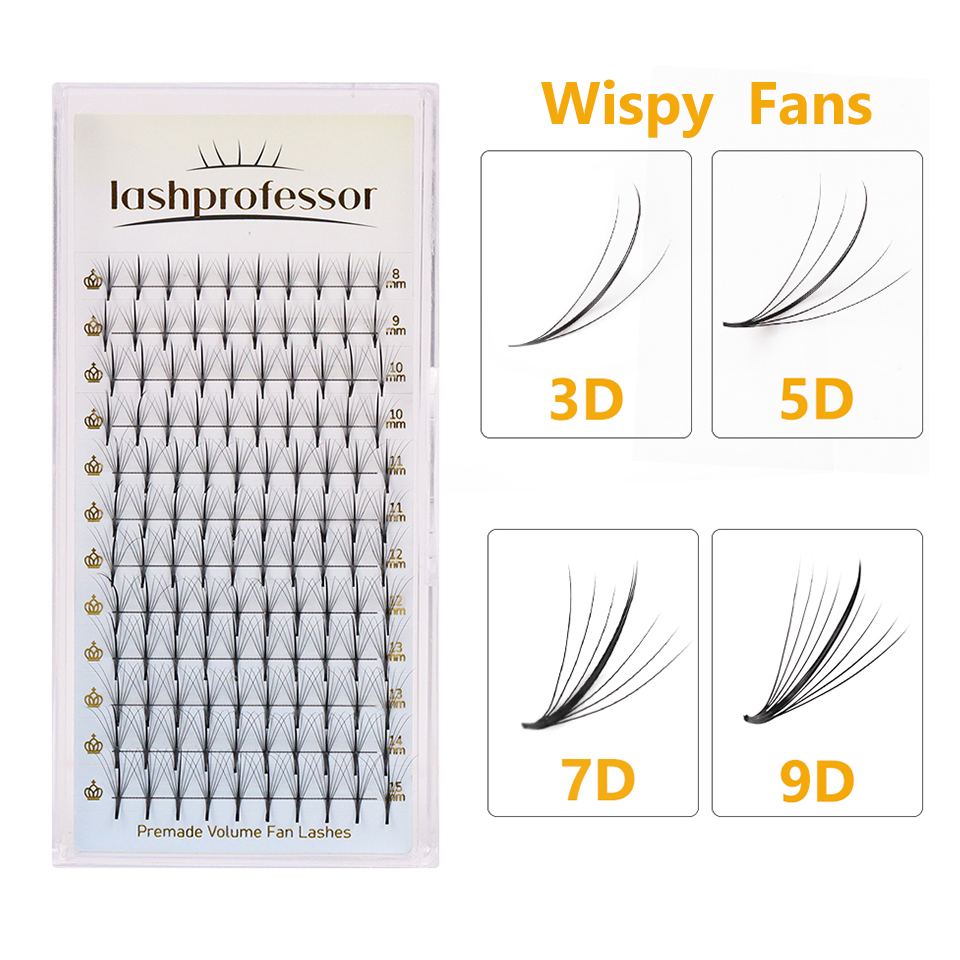 Individual Lash Tray - 3D-15D Wispy المشجعين مسبقة الصنع مدبب