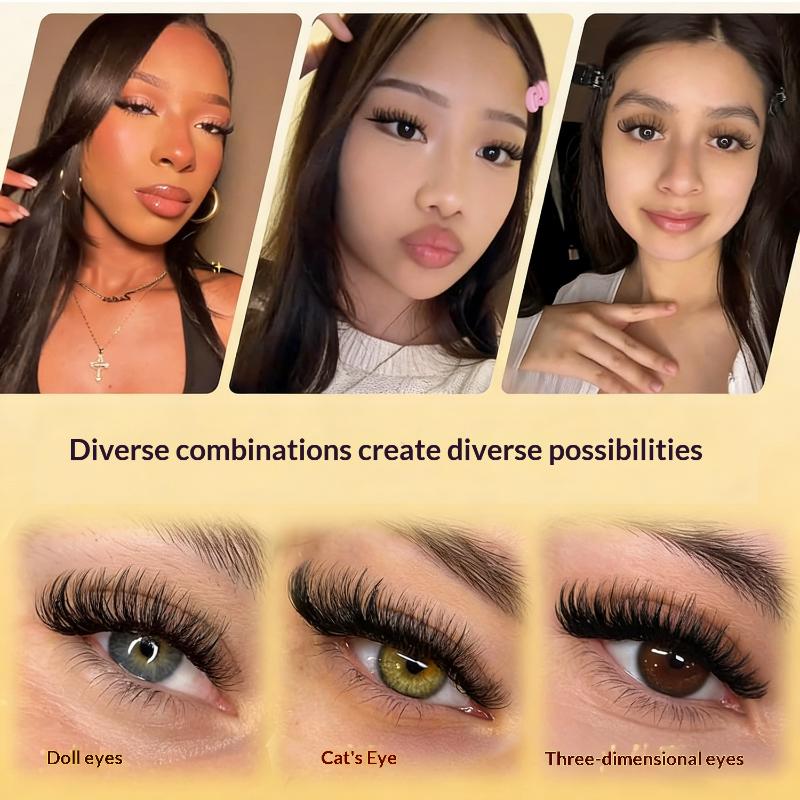 Eyelash Extension Double Lash - طقم جديد لتمديد الرموش بدون غراء،