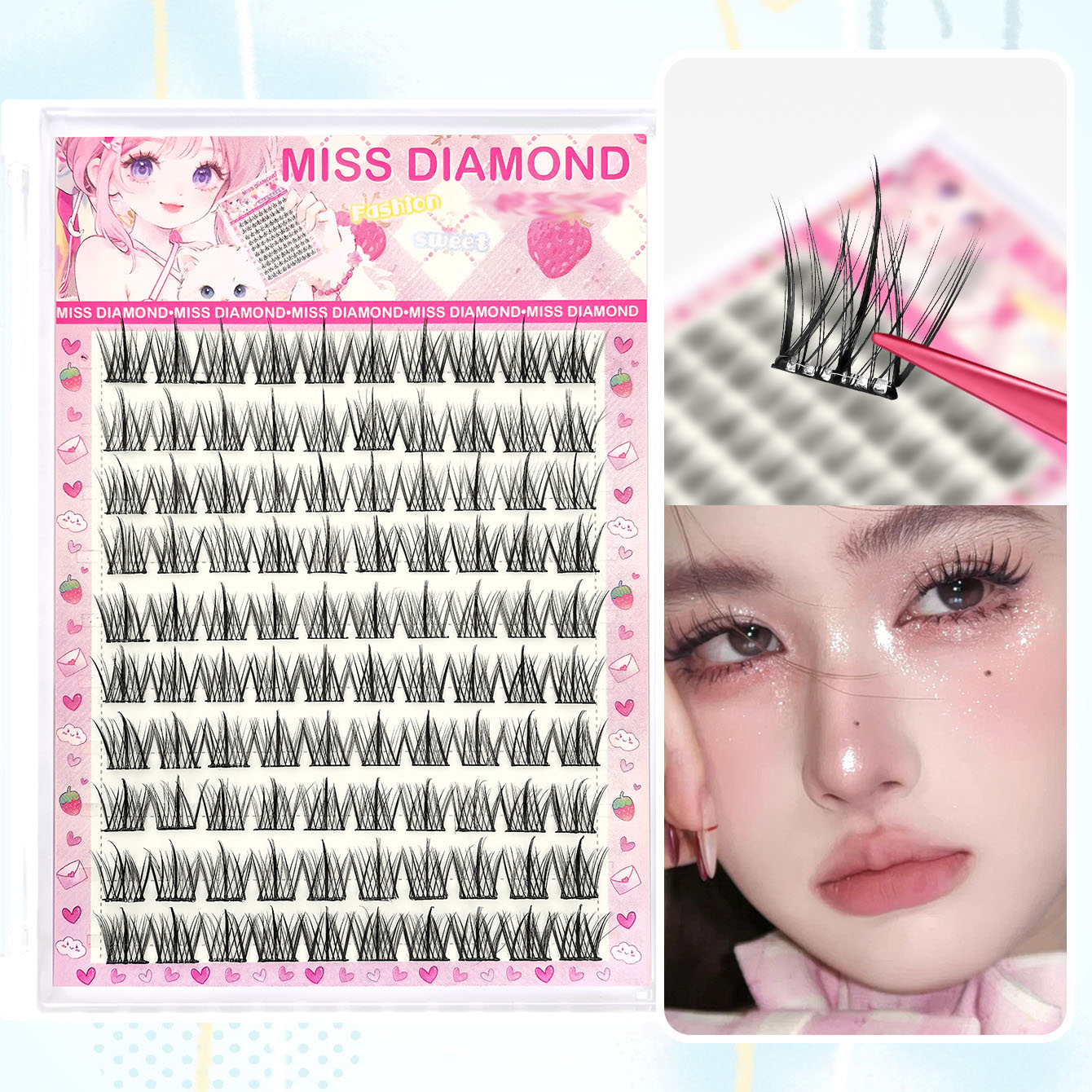 Eyelash Extension Single Lash - 10 صفوف من الرموش الصناعية ذات