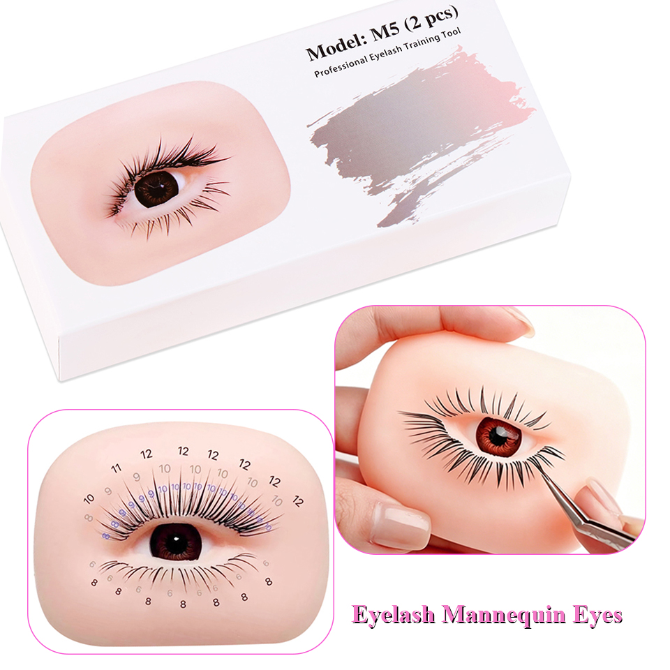 Eyelash Extension Doll Eye - نموذج عيون بثلاث طبقات للتدريب على