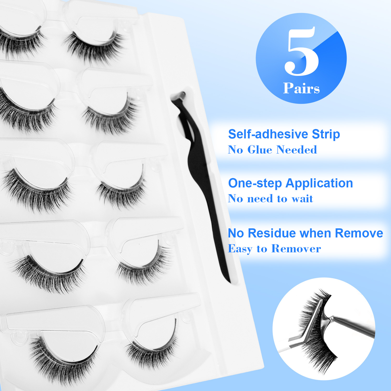 5 أزواج من الرموش ذاتية اللصق  - مراجعة Eyelash Extension Uv Glue وسعره